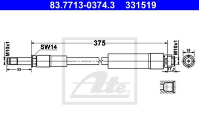 CABLE DE FRENADO ELÁSTICO 83.7713-0374.3  