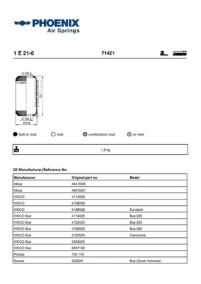 [1E21-6] MEMBRANA MIECHA IVECO PHOENIX  