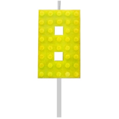 Świeczka urodzinowa Klocki, cyfra 8, wys. 5.5 cm