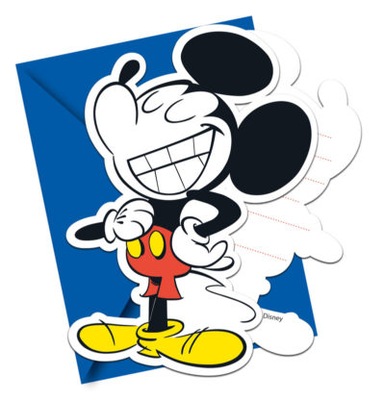 Zaproszenia z kopertami a'6 Mickey Myszka Miki