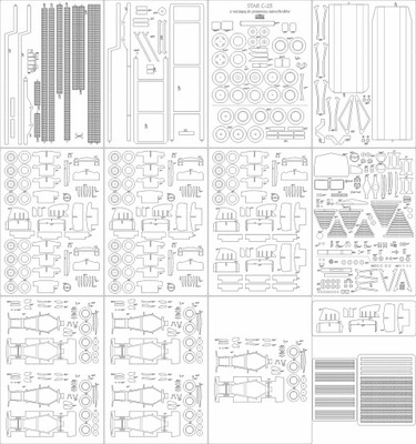 STAR C-25 z naczepą - szkielet, detale Angraf 1/25