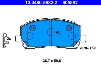 ZAPATAS DE FRENADO LEXUS PARTE DELANTERA RX 3,0 98-03 13.0460-5882.2  