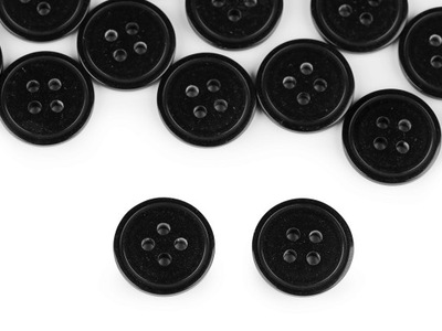 Guziki plastikowe 20 mm ( 20 sztuk ) Czarne