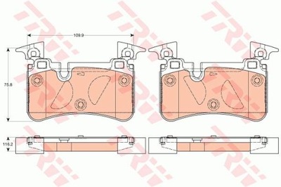 ZAPATAS DE FRENADO MERCEDES R230 SL65 AMG 04-12 PARTE TRASERA  