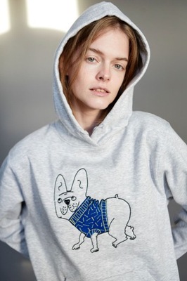 VANDOG BLUZA - BULDOG FRANCUSKI - SZARA - S