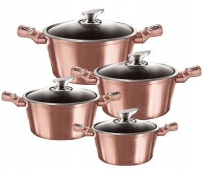 ZESTAW GARNKÓW 8 ELEMENTÓW Z POWŁOKĄ MARMUROWĄ