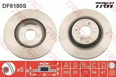 DF6180S DISCO HAM. HONDA CIVIC VIII 06-12  