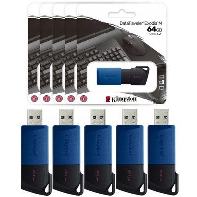 Zestaw 5 sztuk Pendrive Kingston DataTraveler DTXM/64GB USB 3.2 Gen. 1