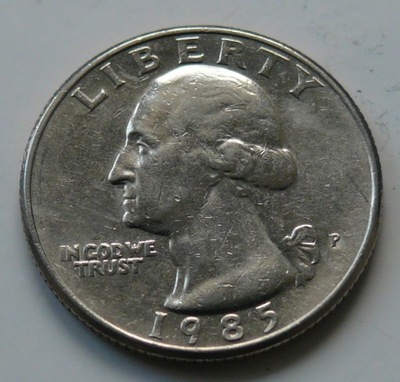 USA - 25 CENTÓW QUARTER DOLLAR LIBERTY 1985 r. P