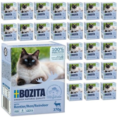 BOZITA KARMA W SOSIE Z RENIFEREM DLA KOTÓW 24x370g