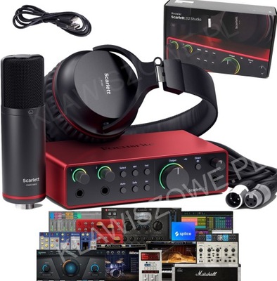 Focusrite Scarlett 2i2 Studio 4th Gen MIKROFON 24h