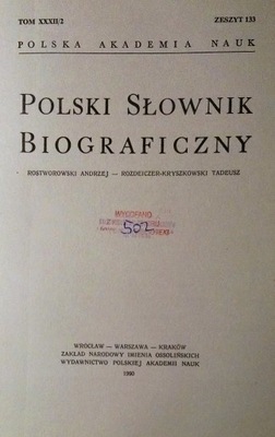 Polski Słownik Biograficzny Tom XXXII/2 Z.133 SPK