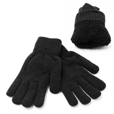 Rękawiczki męskie damskie zimowe ocieplane CZARNE