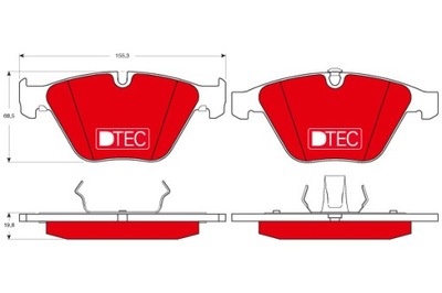 Klocki hamulcowe - komplet DTEC COTEC GDB1498DTE