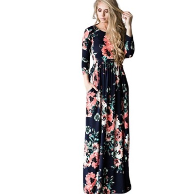 Sukienka w kwiaty maxi długa PLUS SIZE 44 XXL