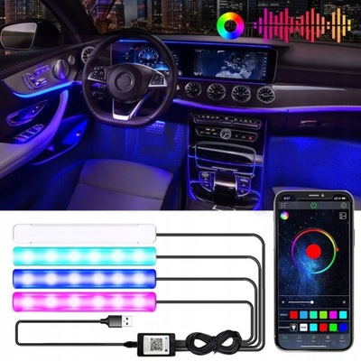 Oświetlenie ambientowe samochodu USB podświetlenie