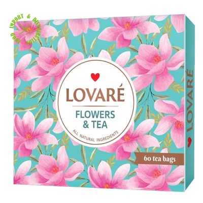 Zestaw różne herbaty Lovare idealny prezent FLOWERS TEA 12 smaków 60 kopert