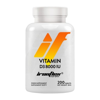 IRONFLEX WITAMINA D3 8000 IU 200t ODPORNOŚĆ MOCNE KOŚCI STAWY MIĘŚNIE ZĘBY