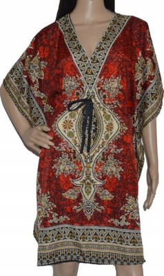 Indyjska TUNIKA letnia plażowa kaftan boho kimono