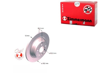 Комплект диск тормозных zimmermann 30769058 1793 фото №1