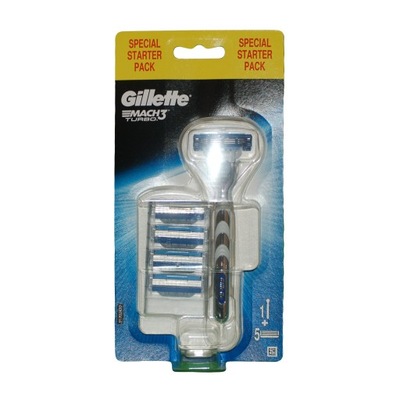 GILLETTE MACH 3 TURBO zestaw maszynka + 5 wkładów