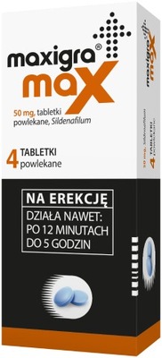 Maxigra Max 50 mg x 4 tabl potencja Sildenafil APT