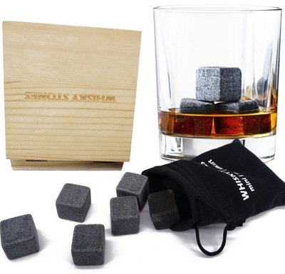 Whisky stones KAMIENIE LODOWE KOSTKI Whiskey Rocks do DRINKÓW x12 skrzynka