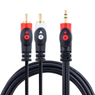 KABEL PRZEWÓD 2xRCA CHINCH JACK 3,5mm SOLIDNY 5m