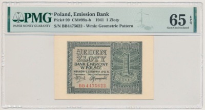 9088. 1 zł 1941 - BB - PMG 65 EPQ