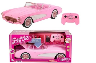 Samochód zdalnie sterowany Mattel Hot Wheels RC Barbie The Movie Corvette
