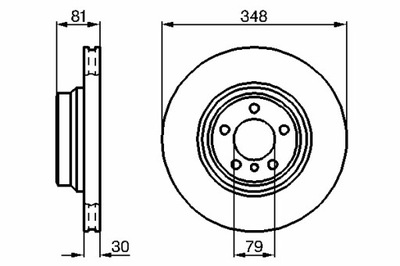 BOSCH DISKAI STABDŽIŲ 2SZT. PRIEK. BMW 7 E65 E66 E67 3.0D-6.0 