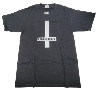 Koszulka czarny t-shirt z nadrukiem unholy r. S