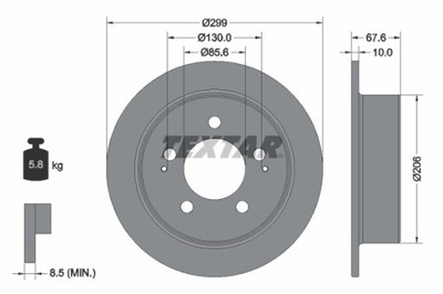 2X DISCO DE FRENADO SSANGYONG PARTE TRASERA KYRON/ACTYON 05- 92198703  