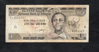 BANKNOT ETIOPIA -- 1 BIRR -- 2003 rok