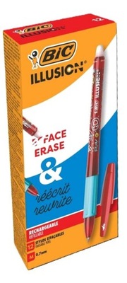 DŁUGOPIS WYMAZYWALNY ILLUSION CZERWONY (12SZT)