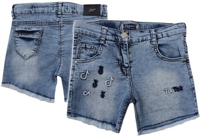 SZORTY JEANS KRÓTKIE SPODENKI HAFTY 8/9 J175A