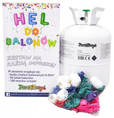 Butla z helem 0,43 m3 na 50 szt. balonów balony