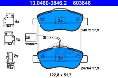 ATE 13.0460-3846.2 КОЛОДКИ ТОРМОЗНЫЕ