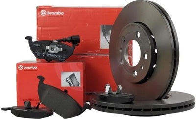 BREMBO ГАЛЬМІВНІ ДИСКИ КОЛОДКИ ПЕРЕД VW POLO 9N 256MM