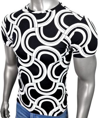 Koszulka męska t-shirt czarny WZORY T1448 r. L