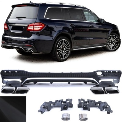 Бампер дифузор вихлоп mercedes amg gls x166 15-19 фото №1