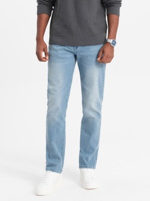 Spodnie męskie jeansowe OM-PADP-0133 light jeans L defekt