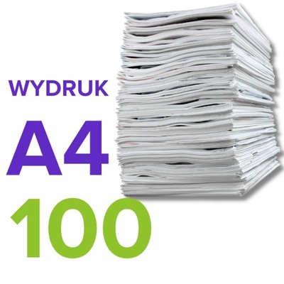 DRUK A4 CZB KSERO CZARNO BIAŁY 100 STRON WYDRUK