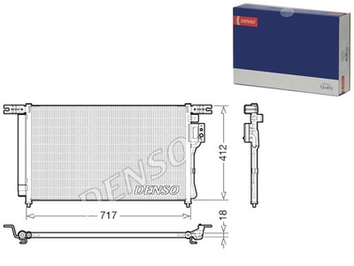 KONDENSATORIUS KONDICIONAVIMO HYUNDAI SANTA FE II 2.2D 2.7 03.06-12.09 DENSO 