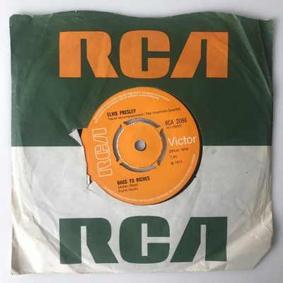 Elvis Presley - Rags To Riches singiel RCA2084 DB