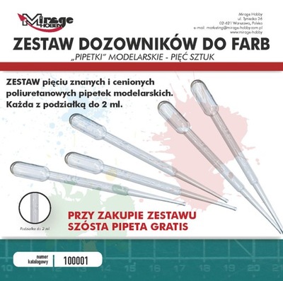 100001 Mirage Zestaw pipetek do farb 6szt.