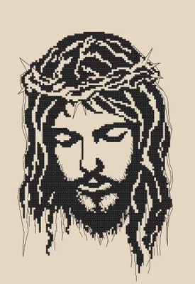 Kanwa z nadrukiem - Jezus w koronie cierniowej