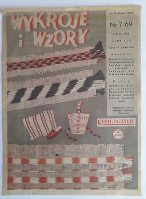 WYKROJE I WZORY 7 / 1953 wykroje - piżama, pelerynka itd. z 1953 r