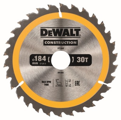 DEWALT TARCZA PILARSKA DO DREWNA 184mm/30z DT1942