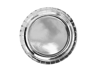 Talerzyki okrągłe srebrne metalizowane 23 cm 6 szt